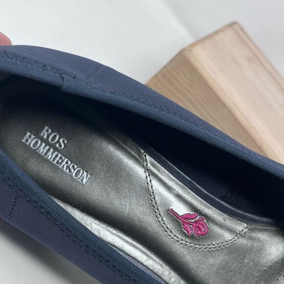 Ros Hommerson Eloise Peep Toe Wedge Heel Navy 10 Wide - Picture 9 of 10